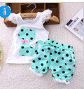 Clothing Set Children Bow Cat Shirt+Shorts Suit