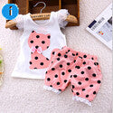 Clothing Set Children Bow Cat Shirt+Shorts Suit