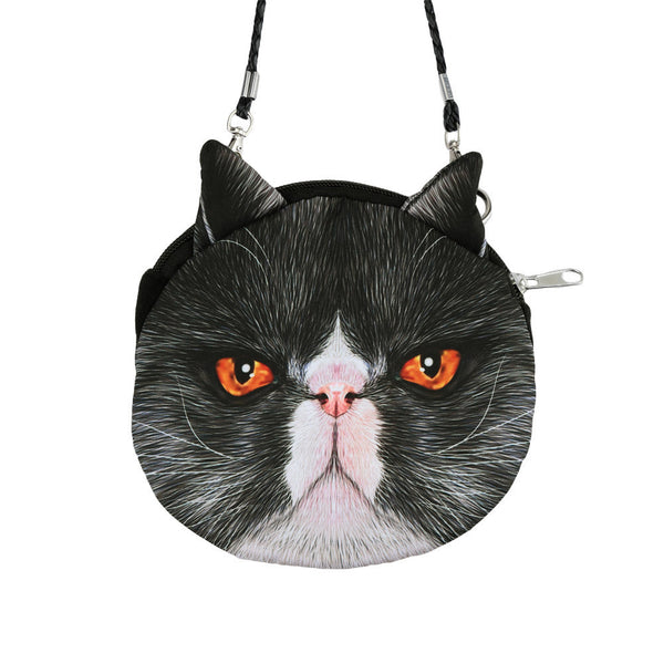 Women Cute MIni Bag Cat Face Cartoon Print Shoulder Bag