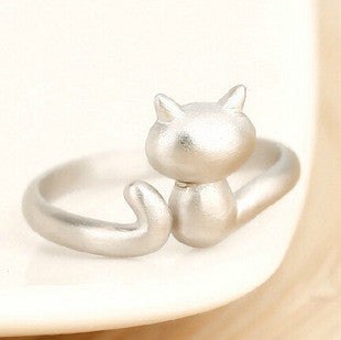 Hot Charm 925 Sterling Silver Small Cat Rings For Women