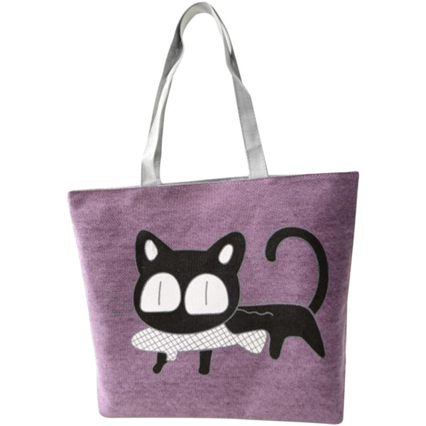 Special Cartoon Cat Fish Canvas Handbag
