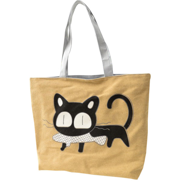 Special Cartoon Cat Fish Canvas Handbag