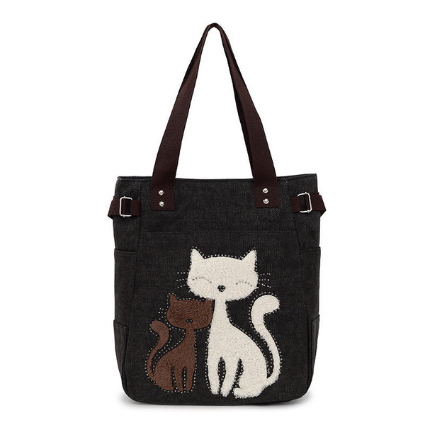 Fashion Women's Handbag Cute Cat Tote Bag Lady