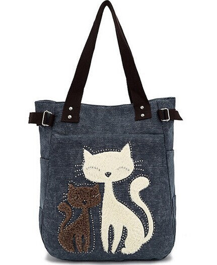 Fashion Women's Handbag Cute Cat Tote Bag Lady