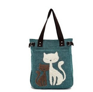 Fashion Women's Handbag Cute Cat Tote Bag Lady