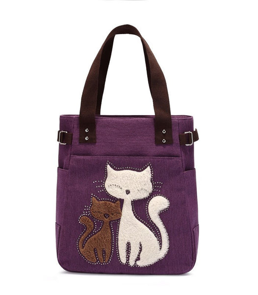 Fashion Women's Handbag Cute Cat Tote Bag Lady