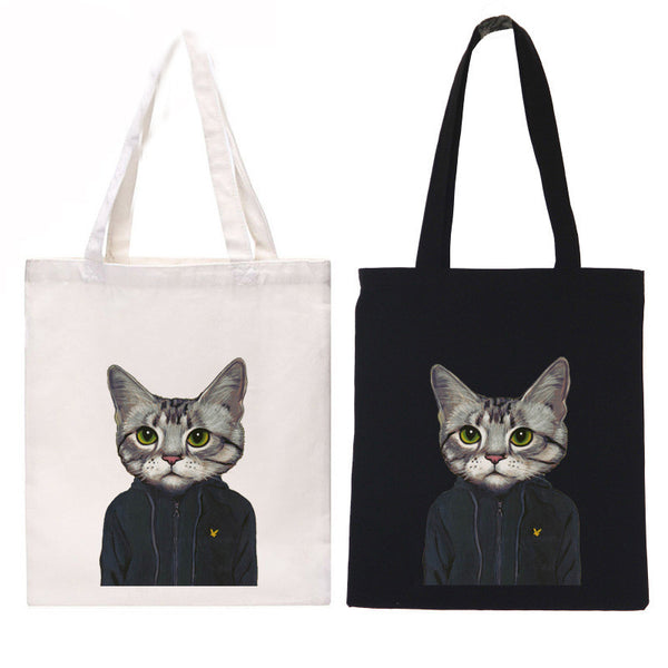 Cool Cat Canvas Cotton Tote Beach Laptop Bags