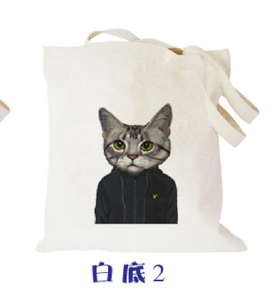 Cool Cat Canvas Cotton Tote Beach Laptop Bags