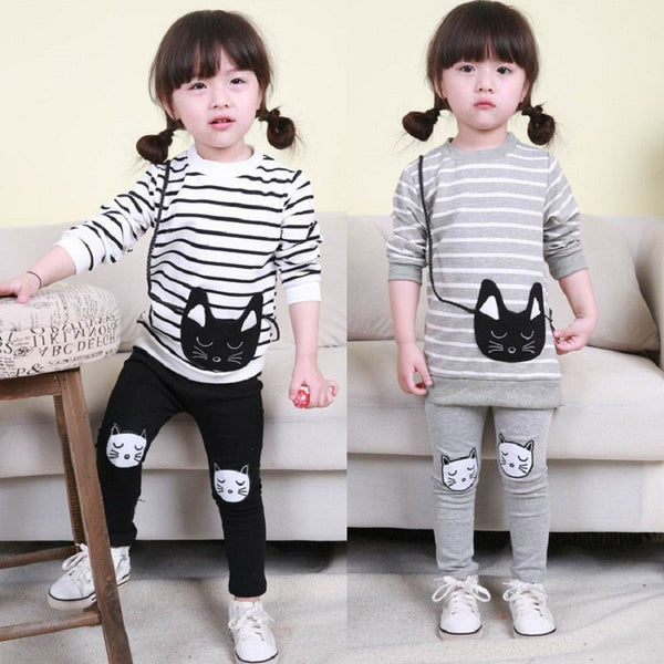 Baby Girl Striped Clothing Sets Autumn & Spring Brand