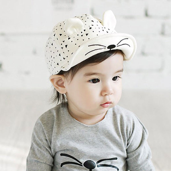 New Baby Hat With Ears Beard Stars Animal Cat Cartoon