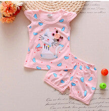 2pcs Infant Cat Love Summer Clothes Set
