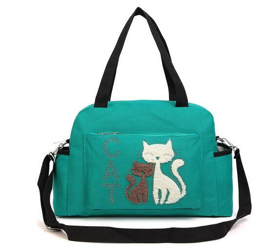 Fashion Ladies Shoulder Bag With Cute Cat Appliques