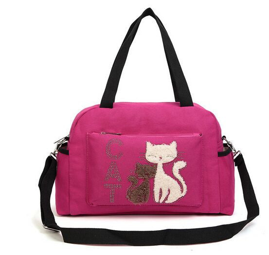 Fashion Ladies Shoulder Bag With Cute Cat Appliques