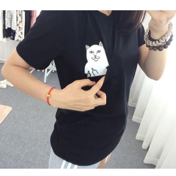 Women T Shirt 2015 Summer Style T-shirt Print Black