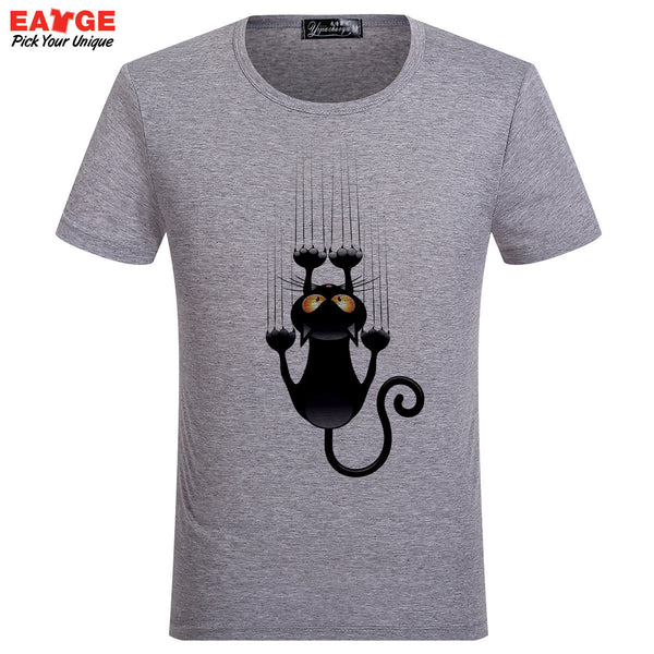 Fashion Skateboard Anime Cartoon T-Shirt Cat Pattern Tee