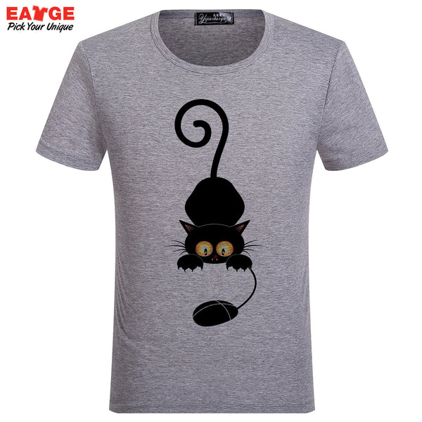 Fashion Skateboard Anime Cartoon T-Shirt Cat Pattern Tee