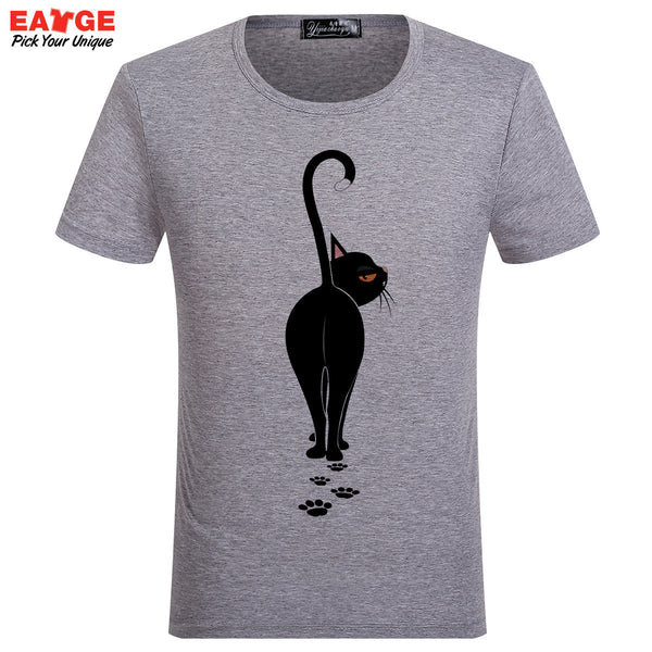Fashion Skateboard Anime Cartoon T-Shirt Cat Pattern Tee