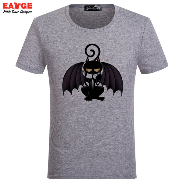 Fashion Skateboard Anime Cartoon T-Shirt Cat Pattern Tee