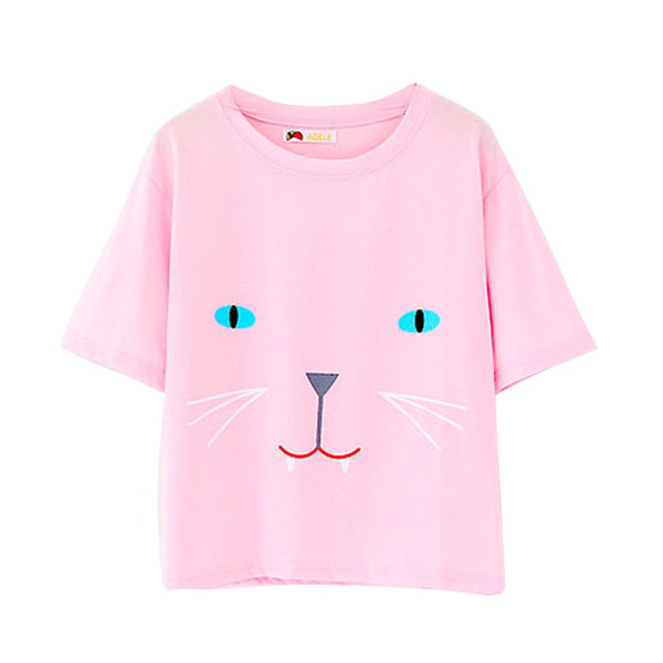 Summer Cat Lady Printed T-shirt Cute Casual T Shirt