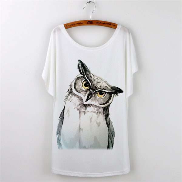 Women Clothing Ladies Tops Animal Cat Print T-shirt