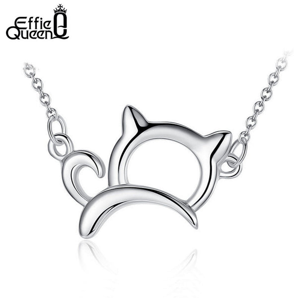 New Arrival Cute & Lucky Platinum Plated Cat Necklace